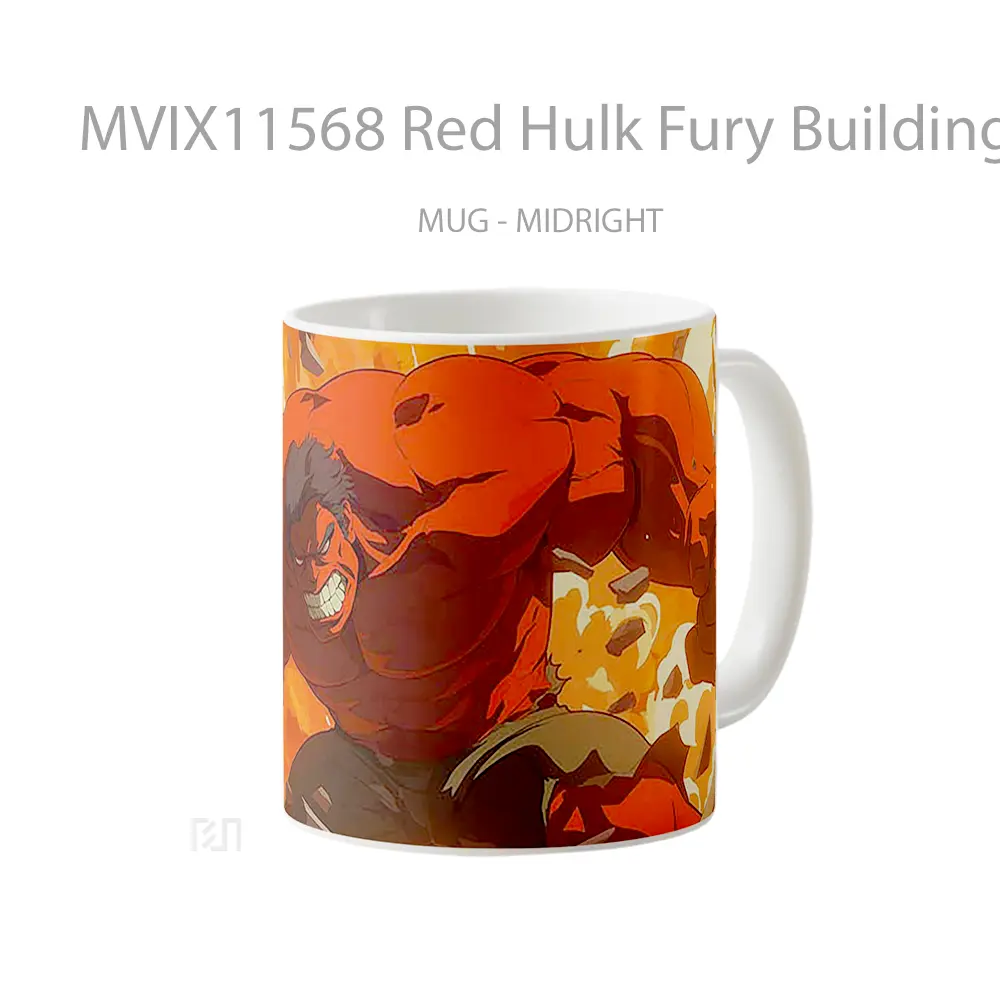 Mug Red Hulk Fury Buildings Gelas Keramik Desain Unik - All-side / Desain