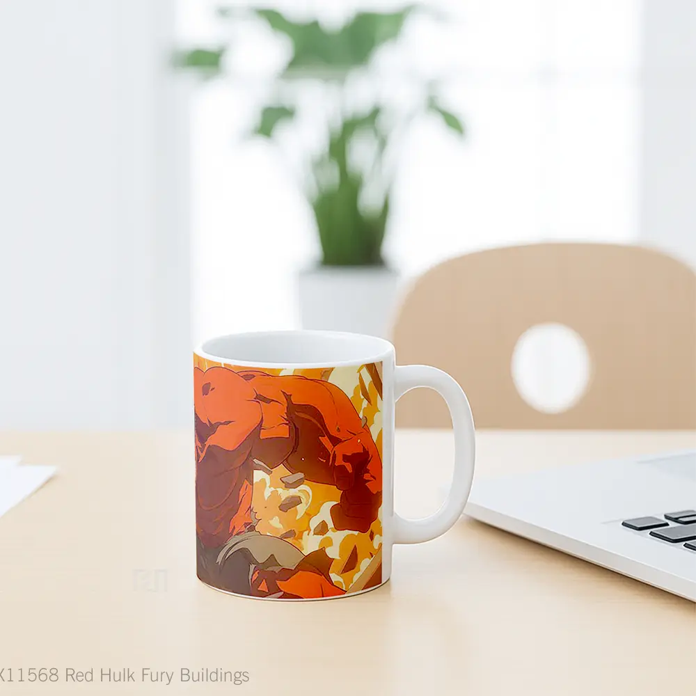 Mug Red Hulk Fury Buildings Gelas Keramik Desain Unik - All-side / Desain