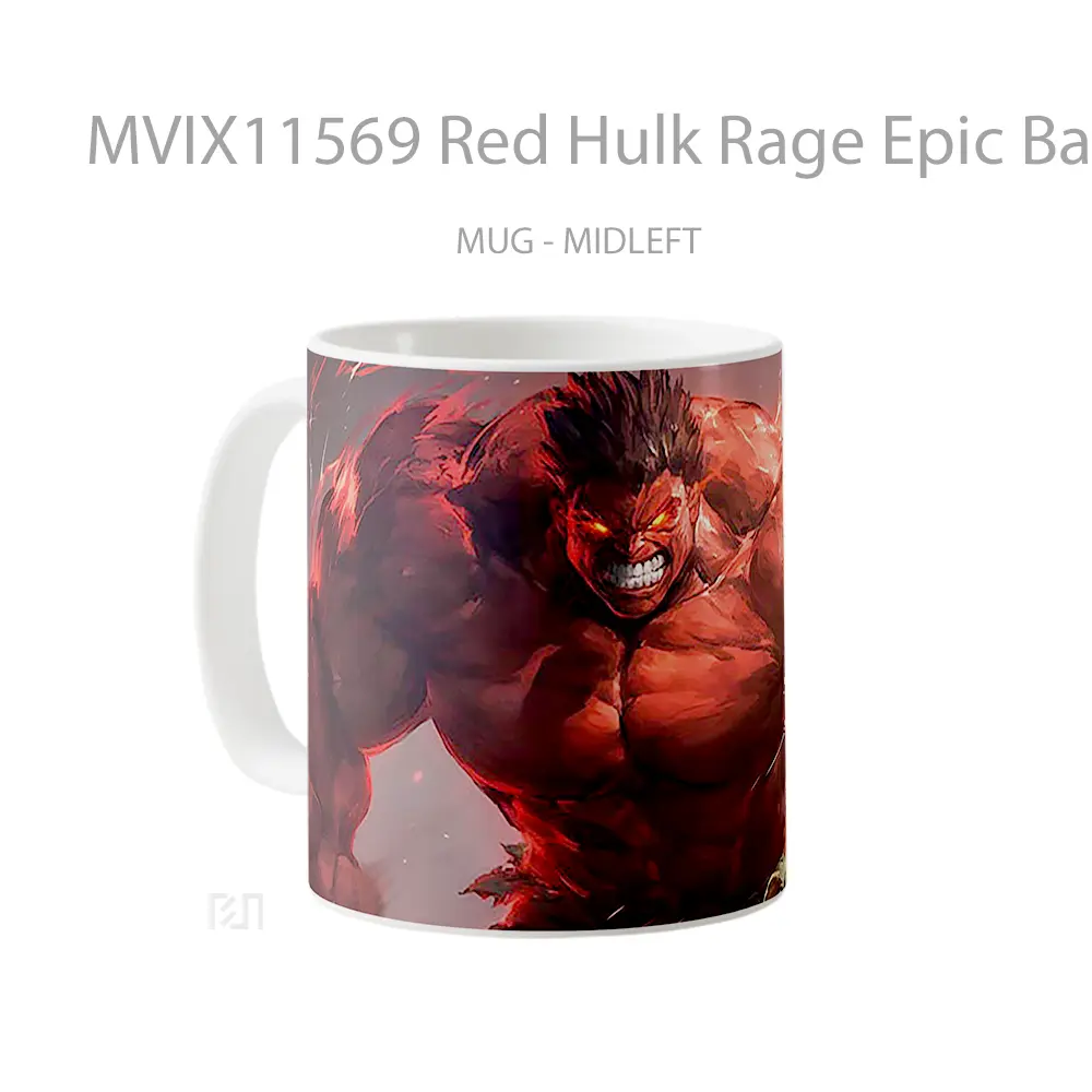 Mug Red Hulk Rage Epic Battle Koleksi Mug Limited Edition - All-side / Desain