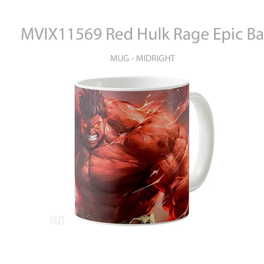 Mug Red Hulk Rage Epic Battle Koleksi Mug Limited Edition - All-side / Desain