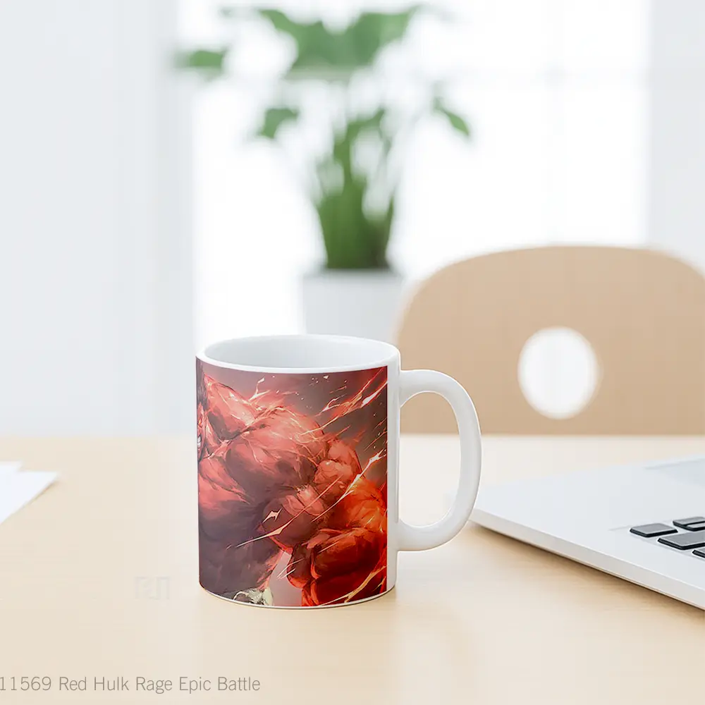 Mug Red Hulk Rage Epic Battle Koleksi Mug Limited Edition - All-side / Desain