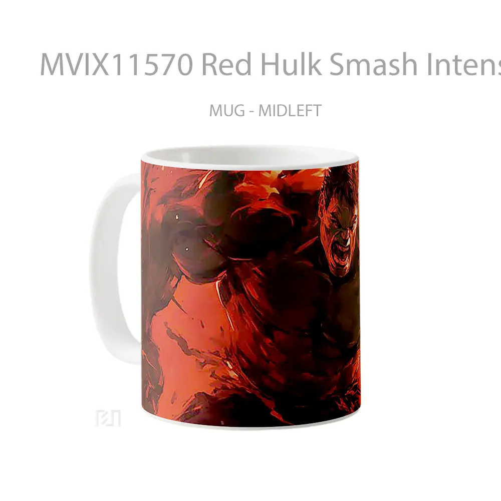 Mug Red Hulk Smash Intense Rage Gelas Keramik Desain Unik - All-side / Desain
