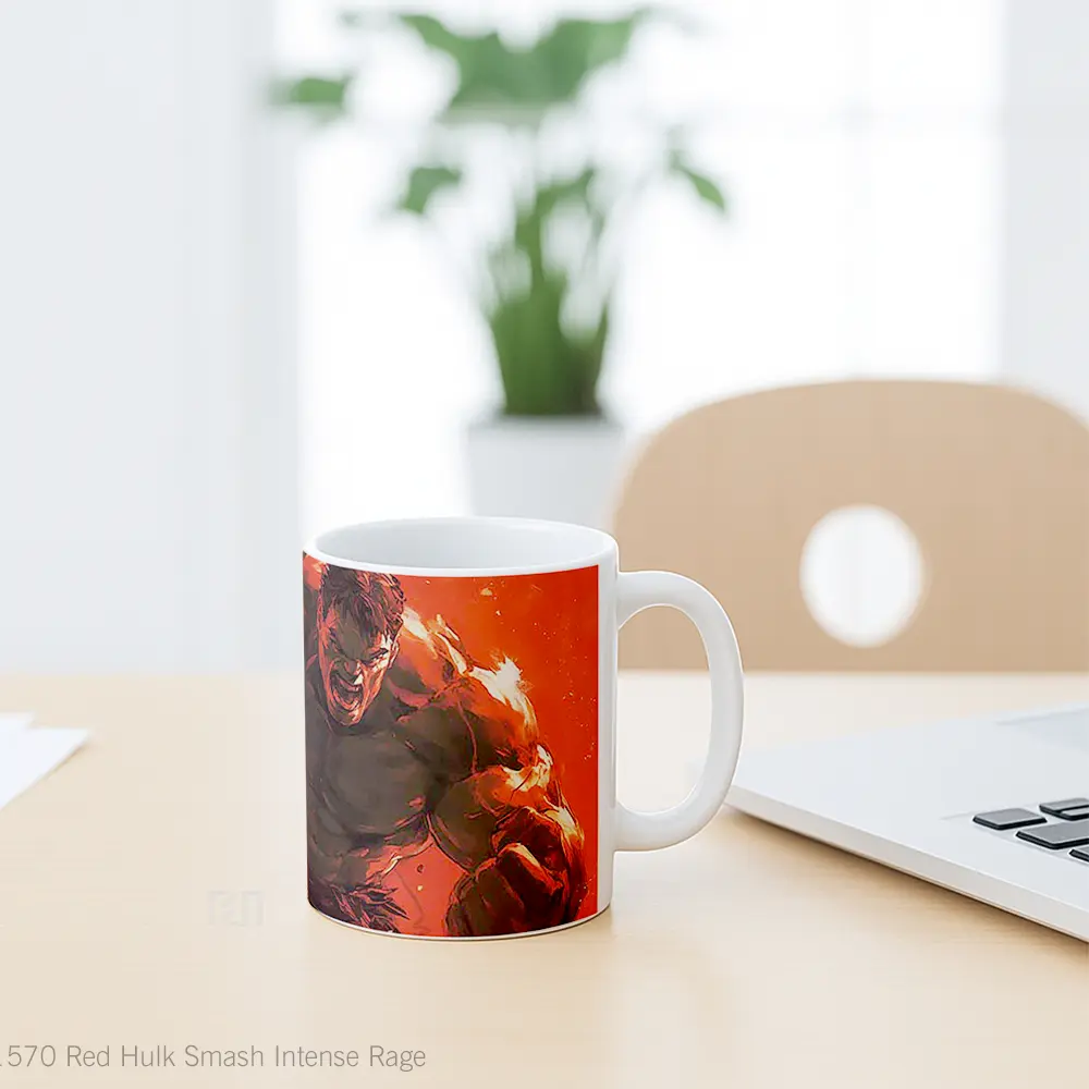 Mug Red Hulk Smash Intense Rage Gelas Keramik Desain Unik - All-side / Desain