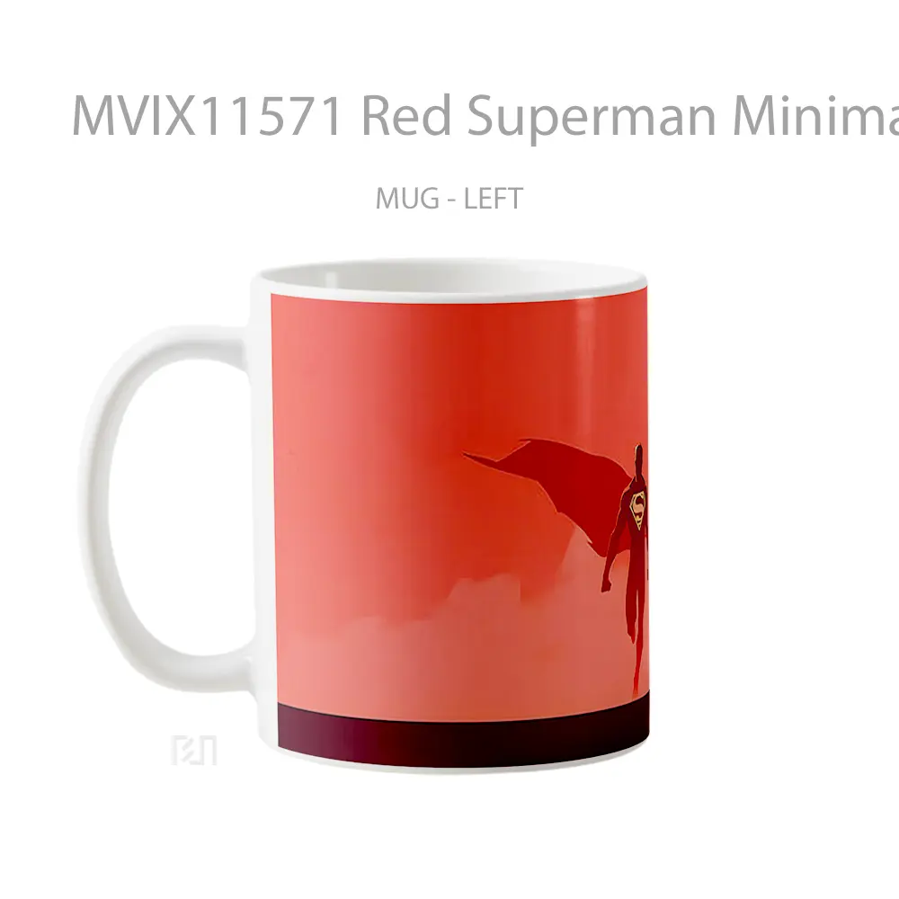 Mug Red Superman Minimalist Hadiah Spesial Fans Superhero - All-side / Desain