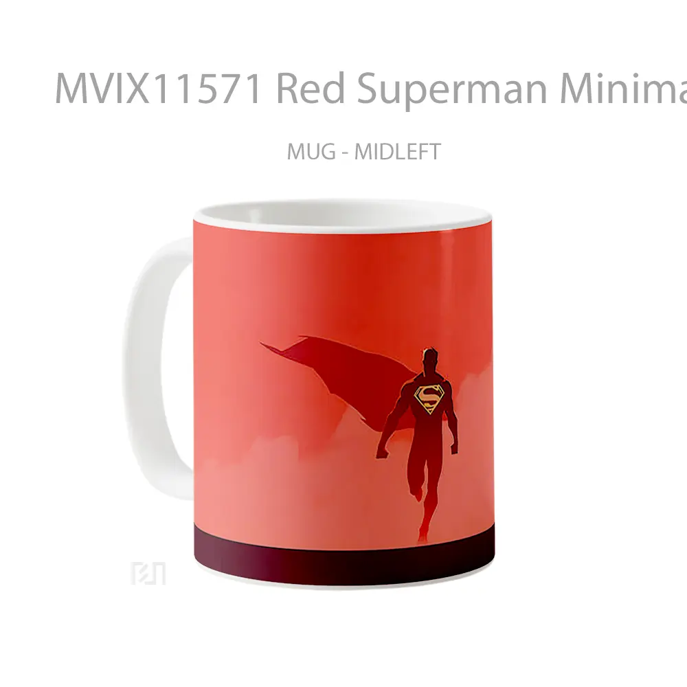 Mug Red Superman Minimalist Hadiah Spesial Fans Superhero - All-side / Desain
