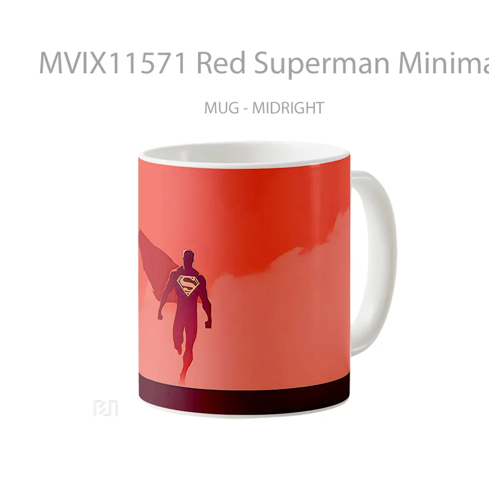 Mug Red Superman Minimalist Hadiah Spesial Fans Superhero - All-side / Desain