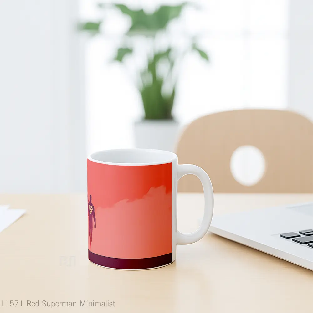 Mug Red Superman Minimalist Hadiah Spesial Fans Superhero - All-side / Desain