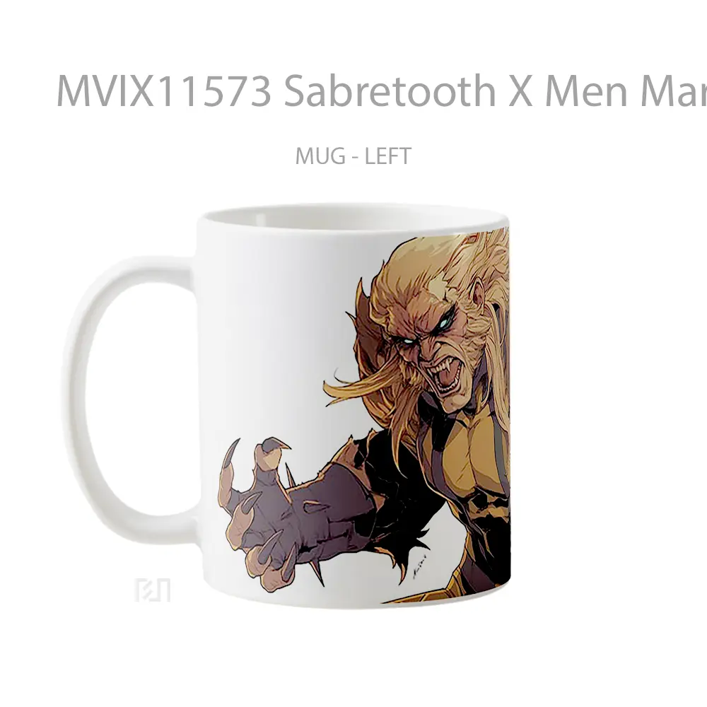 Mug Sabretooth X Men Marvel Gelas Keramik Koleksi Superhero - All-side / Desain