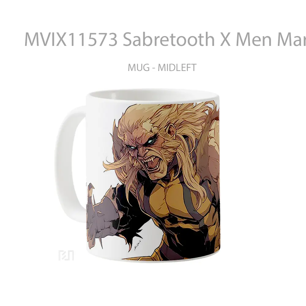 Mug Sabretooth X Men Marvel Gelas Keramik Koleksi Superhero - All-side / Desain