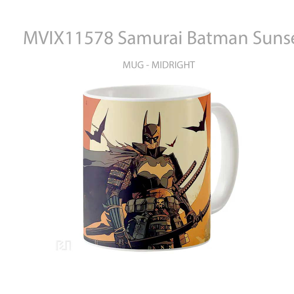 Mug Samurai Batman Sunset Scene Gelas Keramik Koleksi Superhero - All-side / Desain
