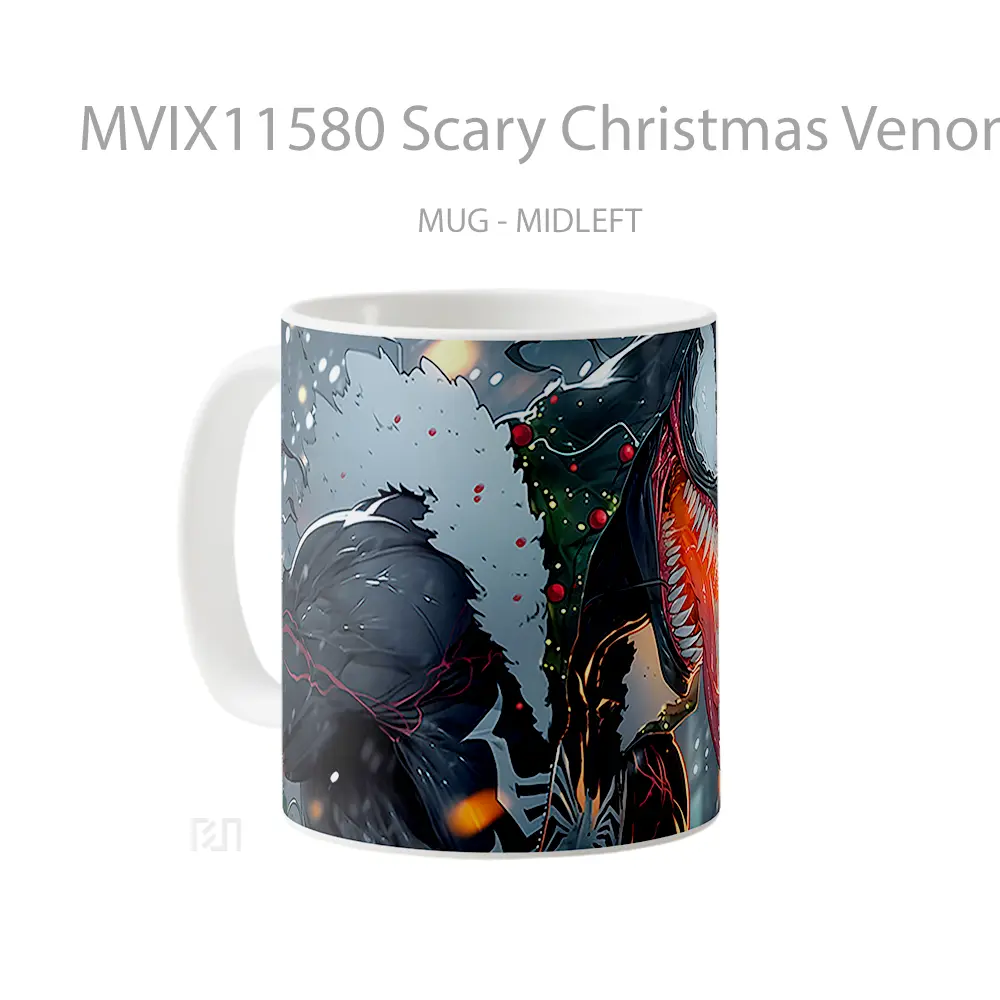 Mug Scary Christmas Venom Gelas Keramik Desain Unik - All-side / Desain