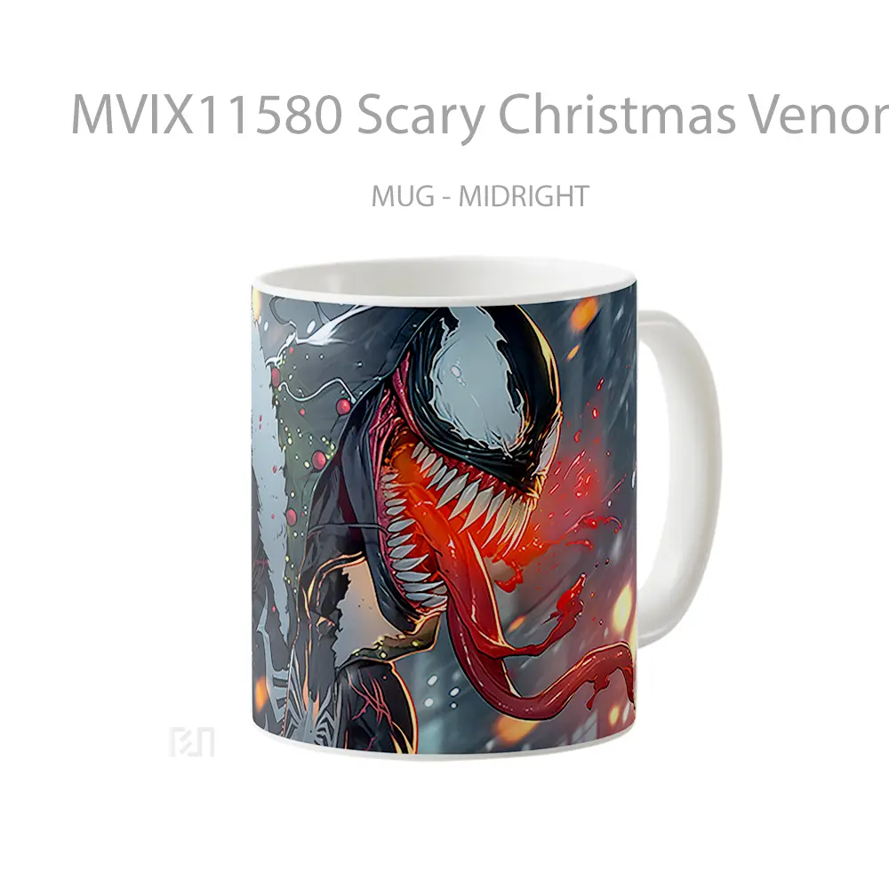 Mug Scary Christmas Venom Gelas Keramik Desain Unik - All-side / Desain