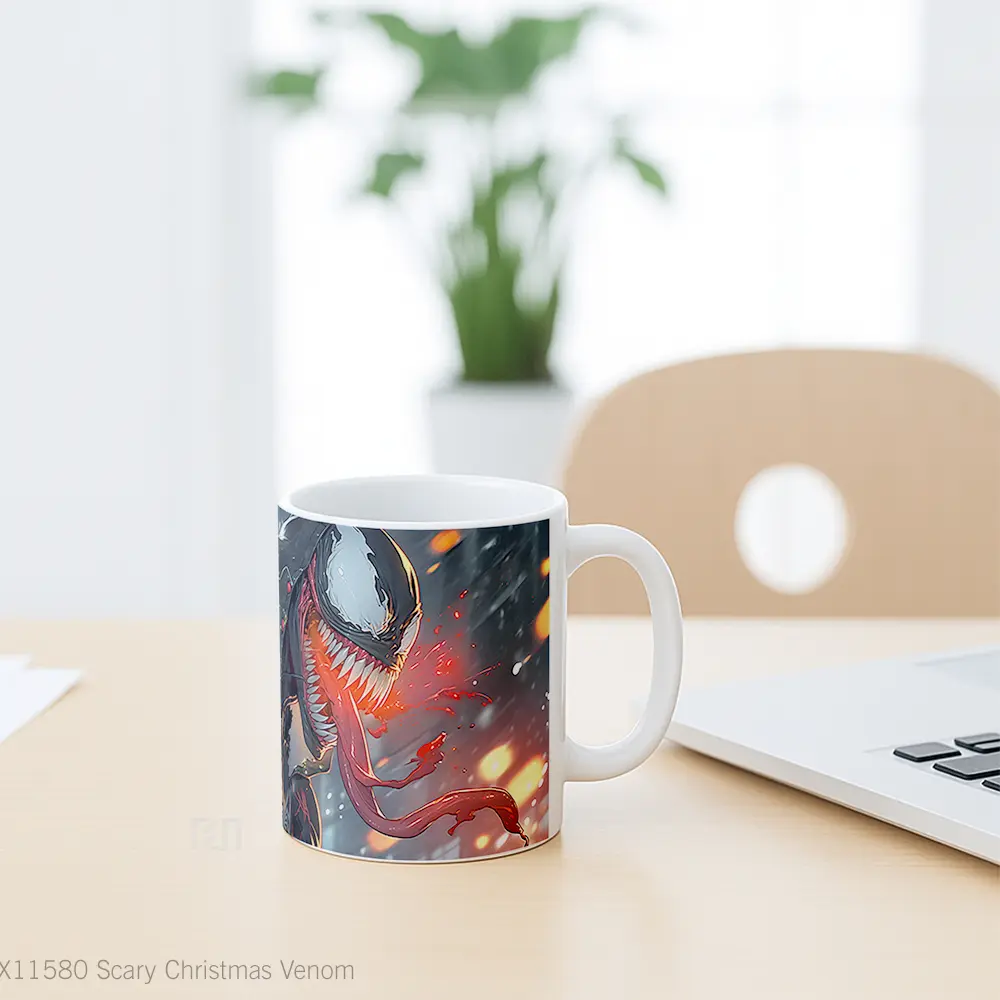 Mug Scary Christmas Venom Gelas Keramik Desain Unik - All-side / Desain