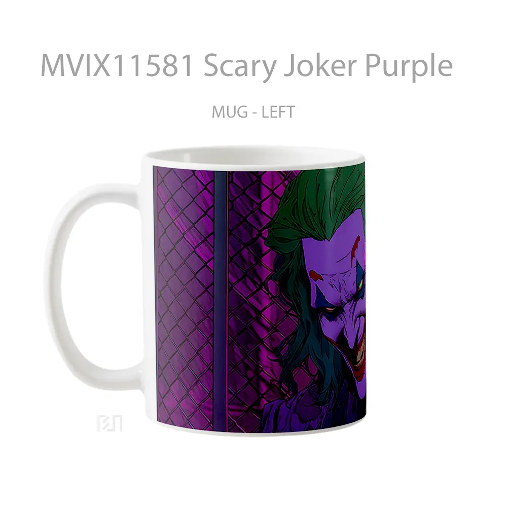 Mug Scary Joker Purple Gelas Keramik Koleksi Superhero - All-side / Desain