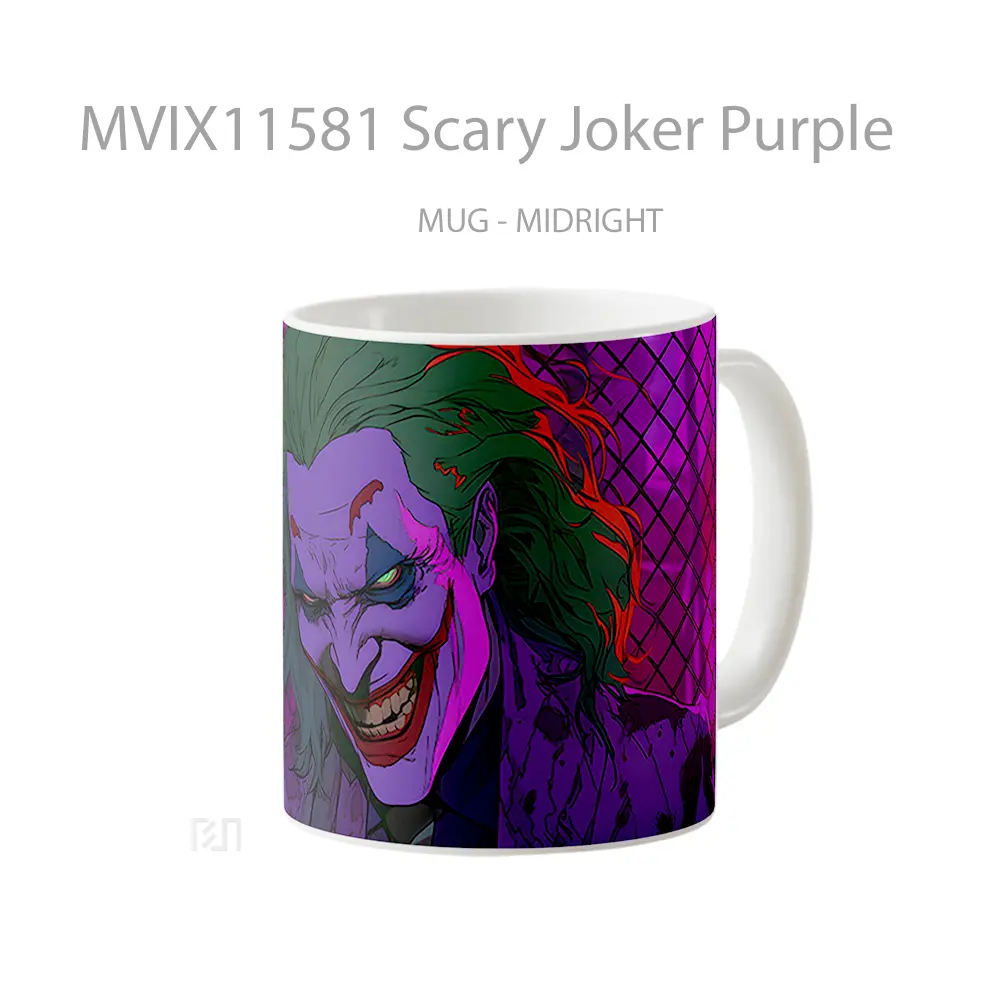 Mug Scary Joker Purple Gelas Keramik Koleksi Superhero - All-side / Desain
