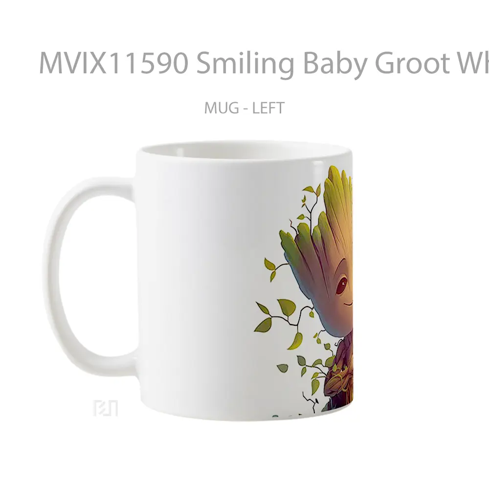 Mug Smiling Baby Groot White Gelas Keramik Desain Unik - All-side / Desain