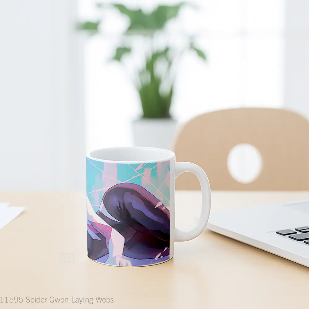 Mug Spider Gwen Laying Webs Mug Aesthetic Koleksi Spesial - All-side / Desain
