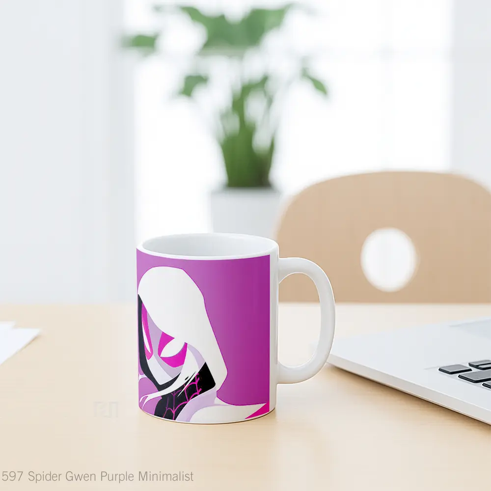 Mug Spider Gwen Purple Minimalist Mug Aesthetic Koleksi Spesial - All-side / Desain