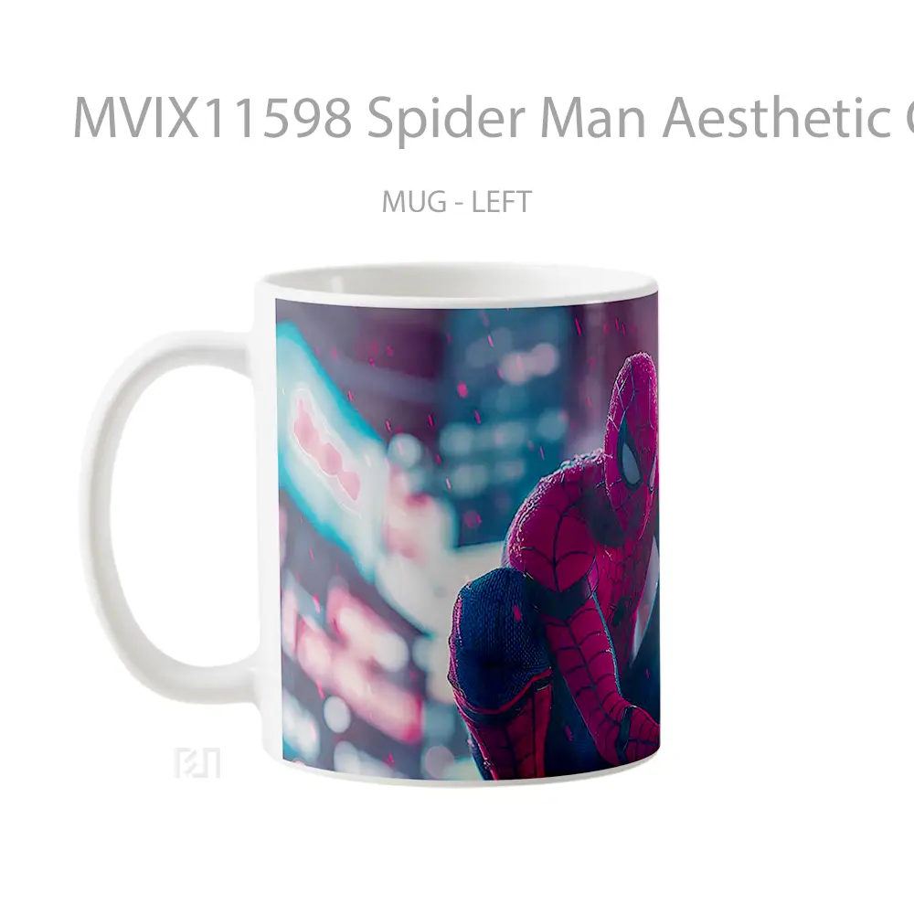 Mug Spider Man Aesthetic City Scene Mug Aesthetic Koleksi Spesial - All-side / Desain