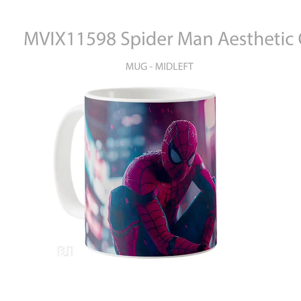Mug Spider Man Aesthetic City Scene Mug Aesthetic Koleksi Spesial - All-side / Desain