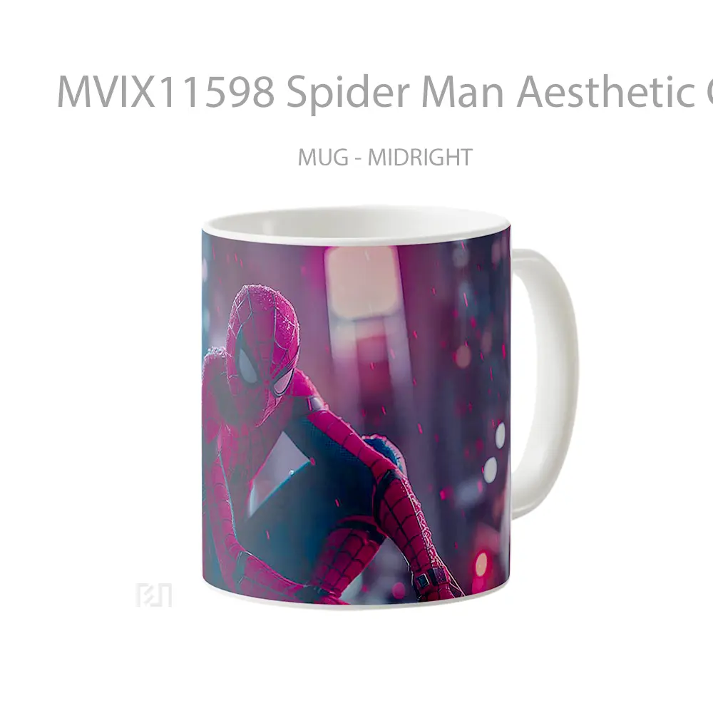 Mug Spider Man Aesthetic City Scene Mug Aesthetic Koleksi Spesial - All-side / Desain