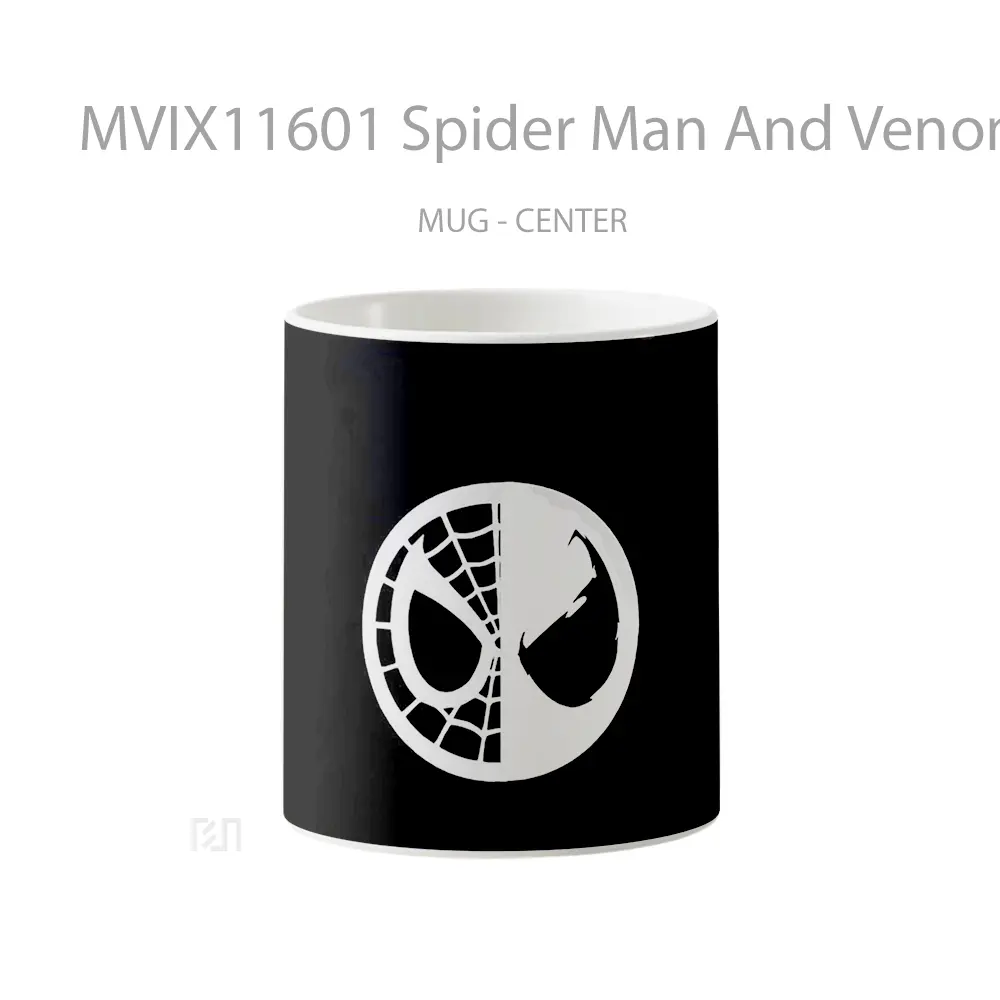 Mug Spider Man And Venom Black And White Koleksi Mug Limited Edition