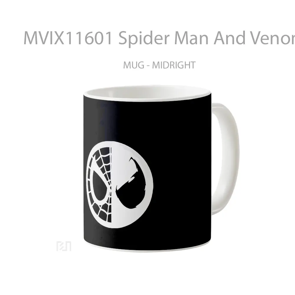Mug Spider Man And Venom Black And White Koleksi Mug Limited Edition - All-side / Desain