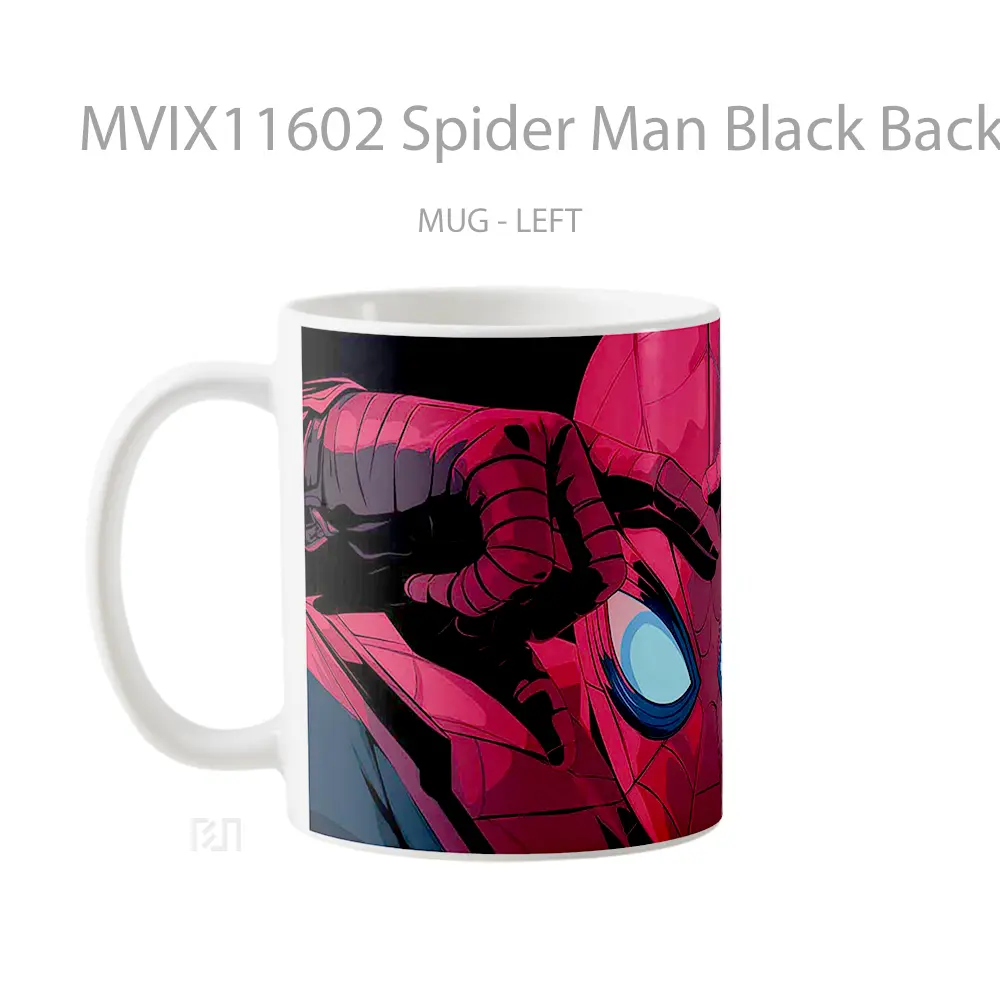Mug Spider Man Black Background Gelas Keramik Desain Unik - All-side / Desain