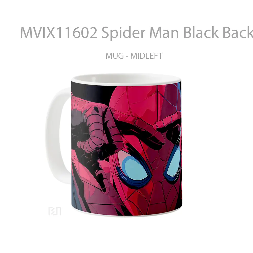 Mug Spider Man Black Background Gelas Keramik Desain Unik - All-side / Desain