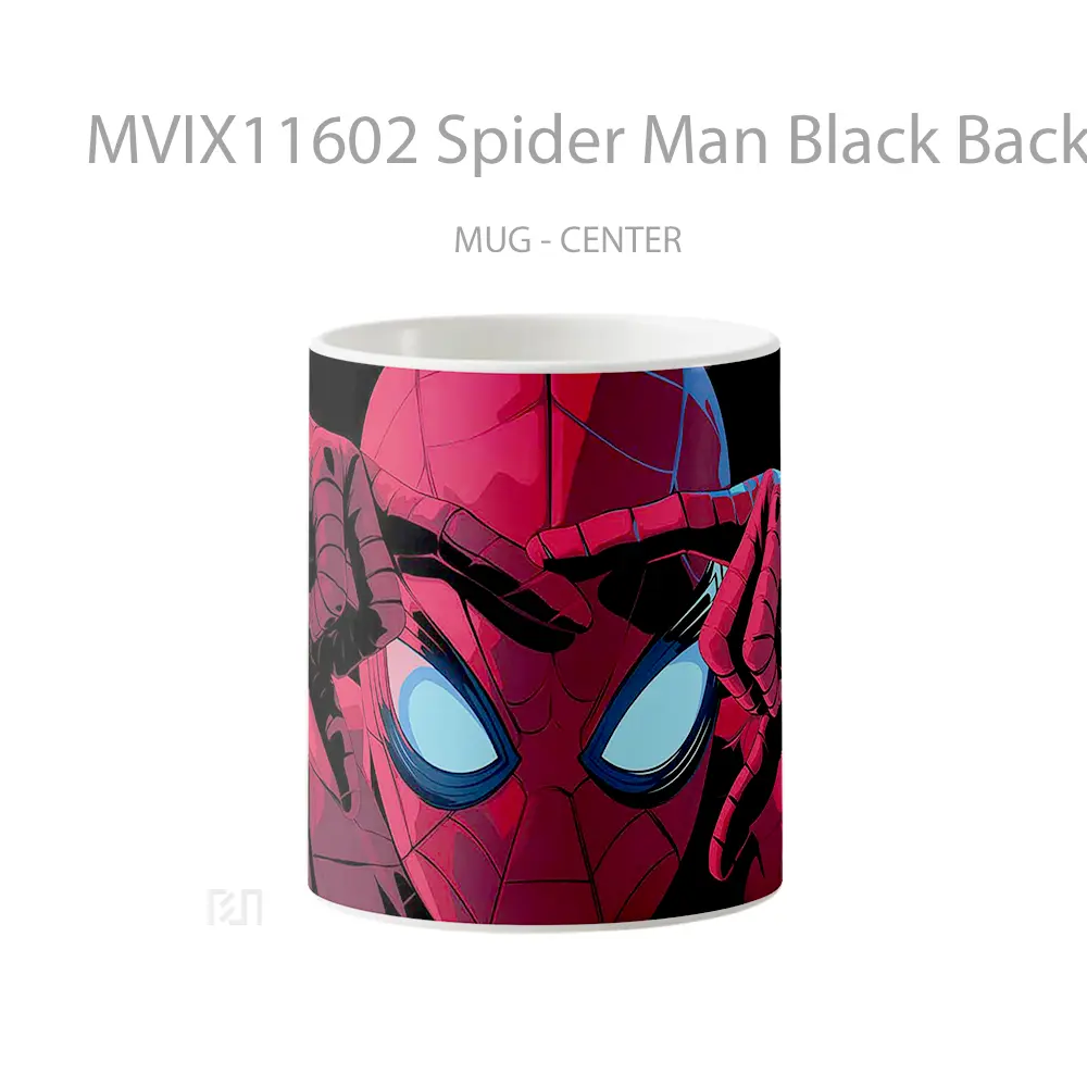 Mug Spider Man Black Background Gelas Keramik Desain Unik