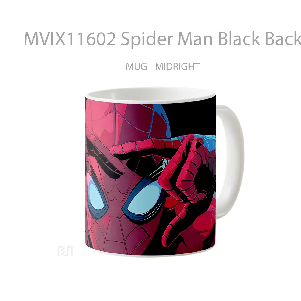 Mug Spider Man Black Background Gelas Keramik Desain Unik - All-side / Desain