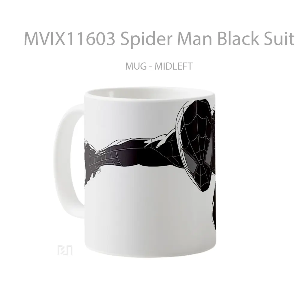 Mug Spider Man Black Suit Silhouette Web Swinging Koleksi Mug Limited Edition - All-side / Desain