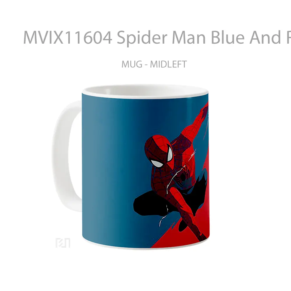 Mug Spider Man Blue And Red Hadiah Lucu dan Menarik - All-side / Desain