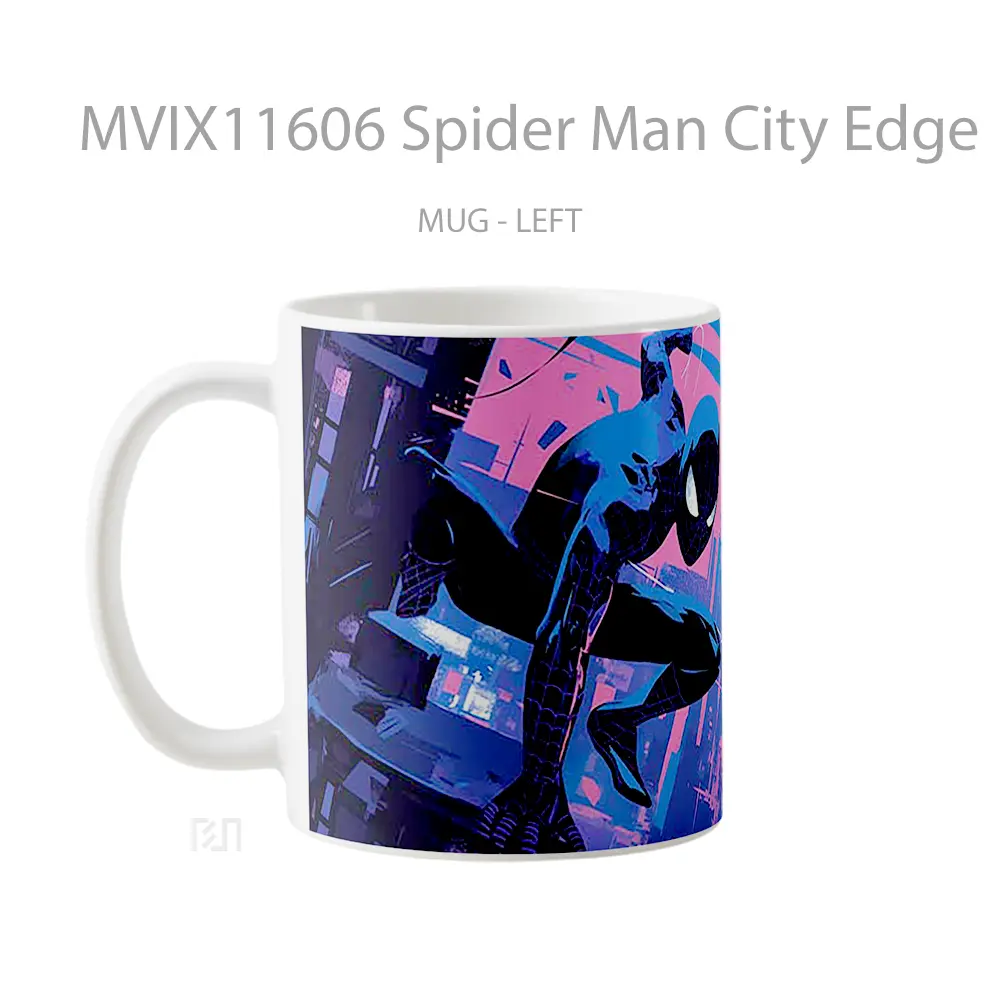 Mug Spider Man City Edge Mug Aesthetic Koleksi Spesial - All-side / Desain
