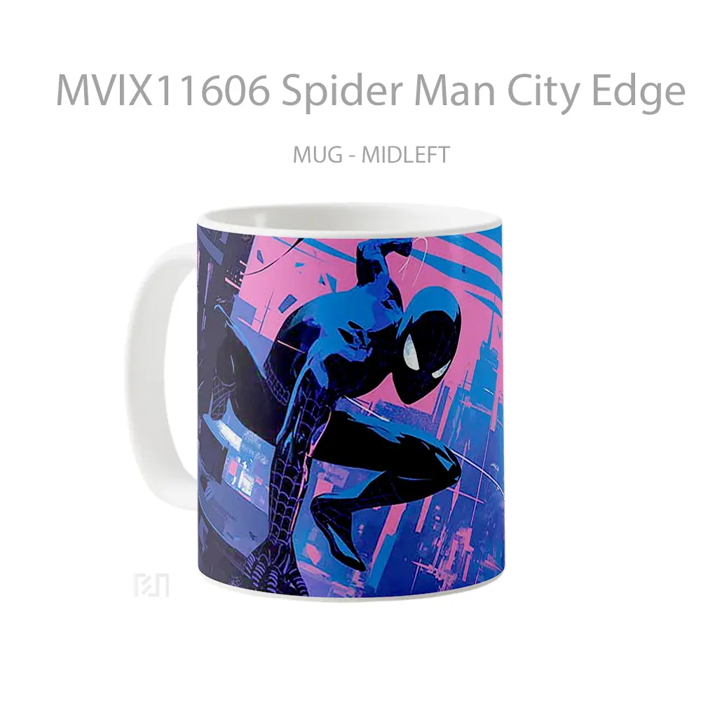 Mug Spider Man City Edge Mug Aesthetic Koleksi Spesial - All-side / Desain