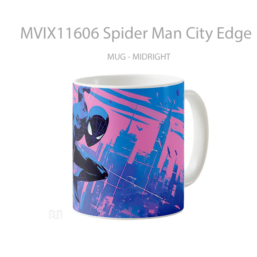 Mug Spider Man City Edge Mug Aesthetic Koleksi Spesial - All-side / Desain