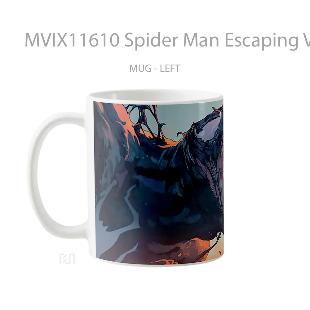 Mug Spider Man Escaping Venom Attack Mug Anime Populer Koleksi Spesial - All-side / Desain