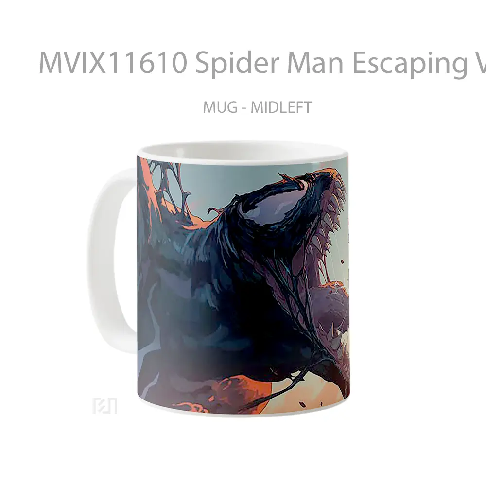 Mug Spider Man Escaping Venom Attack Mug Anime Populer Koleksi Spesial - All-side / Desain