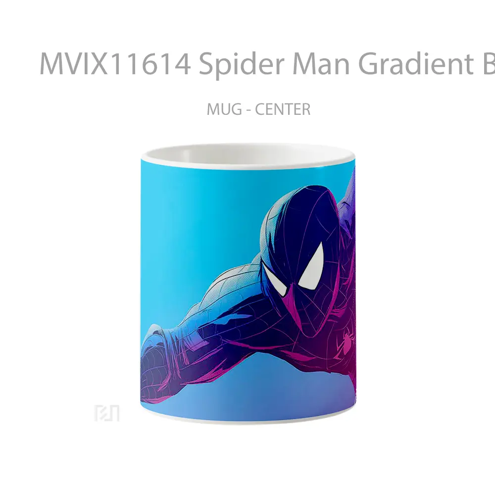 Mug Spider Man Gradient Black Suit Swinging Gelas Keramik Desain Unik