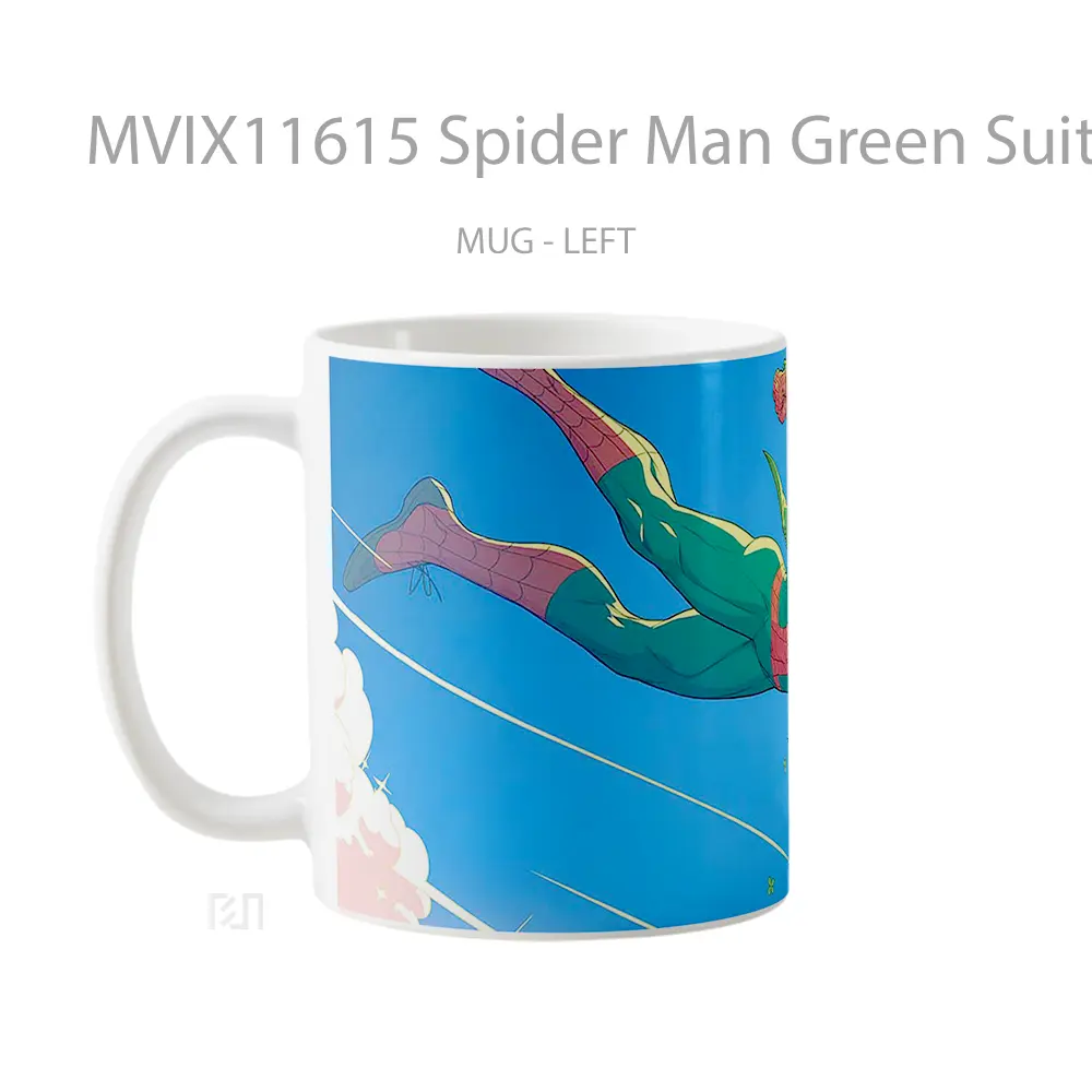 Mug Spider Man Green Suit St Patricks Day Hadiah Lucu dan Menarik - All-side / Desain