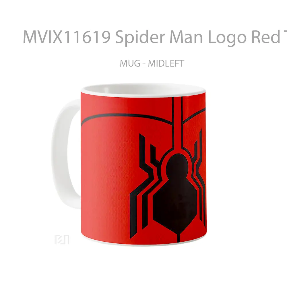 Mug Spider Man Logo Red Texture Hadiah Lucu dan Menarik - All-side / Desain