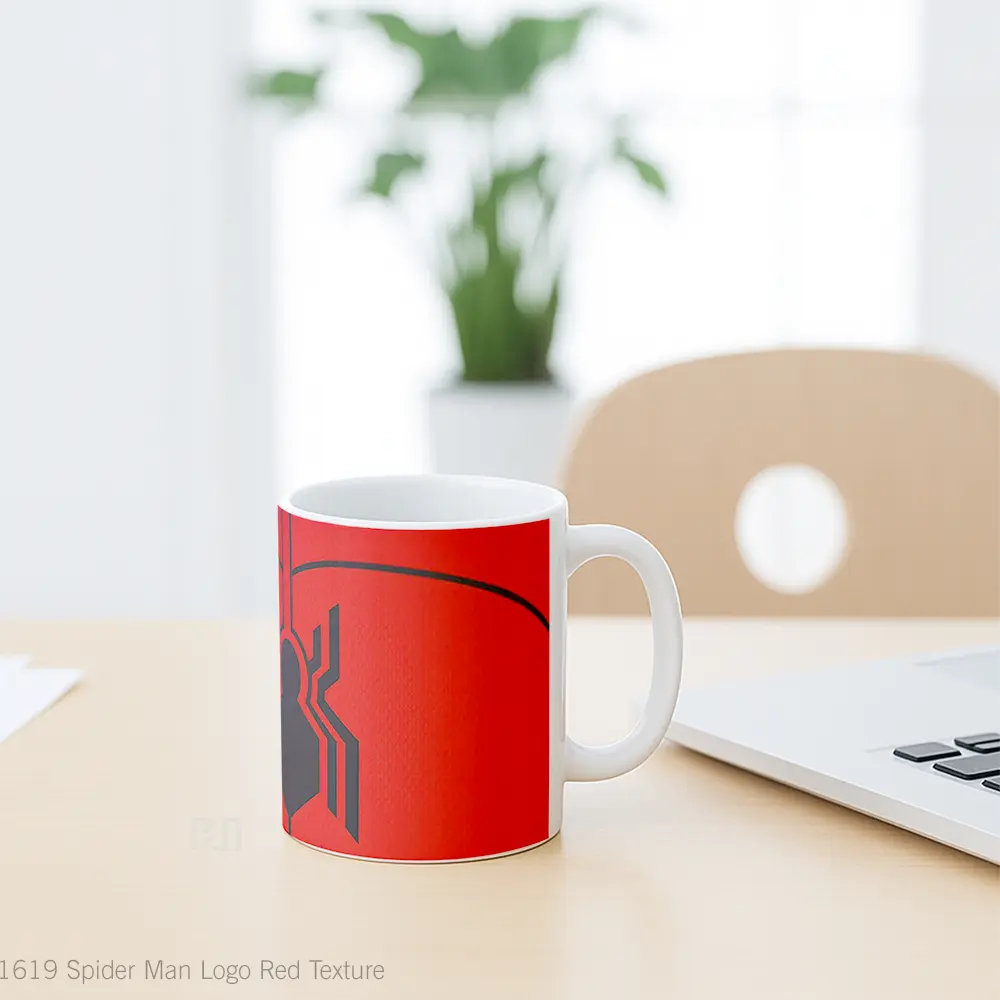 Mug Spider Man Logo Red Texture Hadiah Lucu dan Menarik - All-side / Desain
