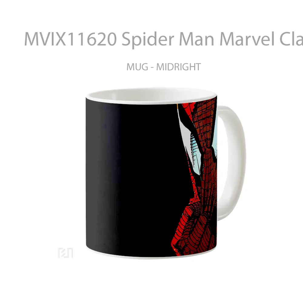Mug Spider Man Marvel Classic Black 1 Gelas Keramik Koleksi Superhero - All-side / Desain