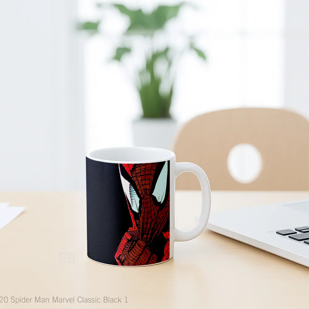 Mug Spider Man Marvel Classic Black 1 Gelas Keramik Koleksi Superhero - All-side / Desain