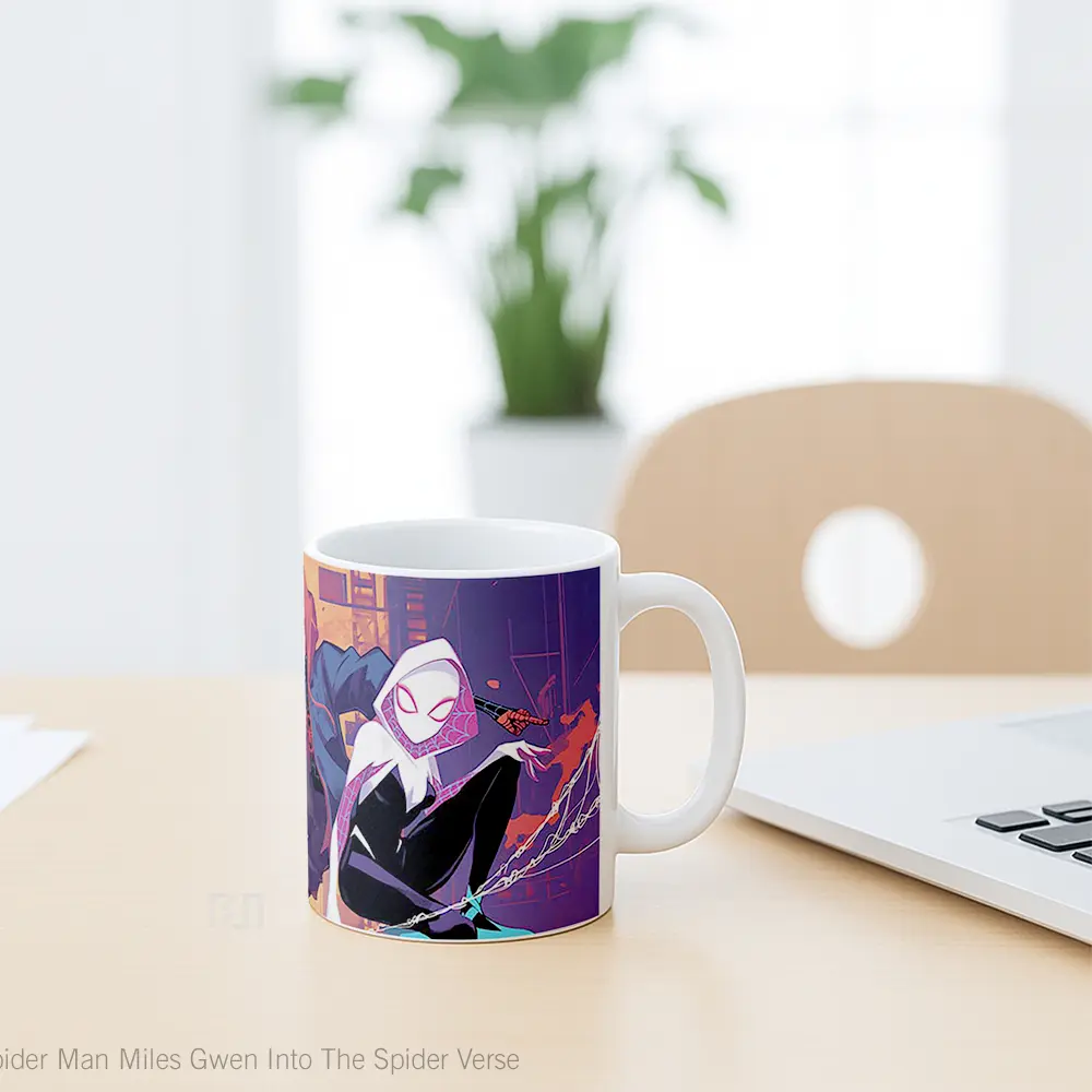 Mug Spider Man Miles Gwen Into The Spider Verse Gelas Keramik Desain Unik - All-side / Desain
