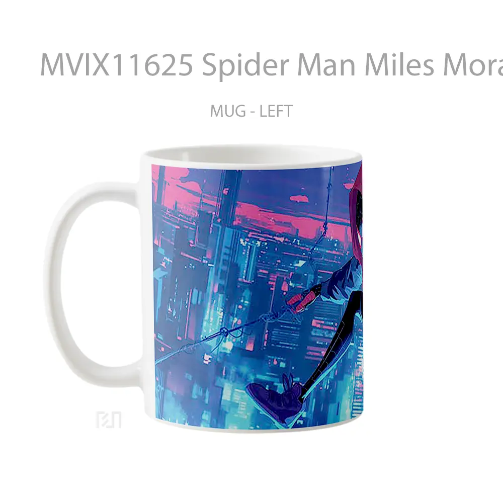 Mug Spider Man Miles Morales Glitched Swinging Mug Aesthetic Koleksi Spesial - All-side / Desain