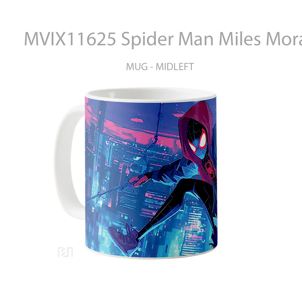 Mug Spider Man Miles Morales Glitched Swinging Mug Aesthetic Koleksi Spesial - All-side / Desain