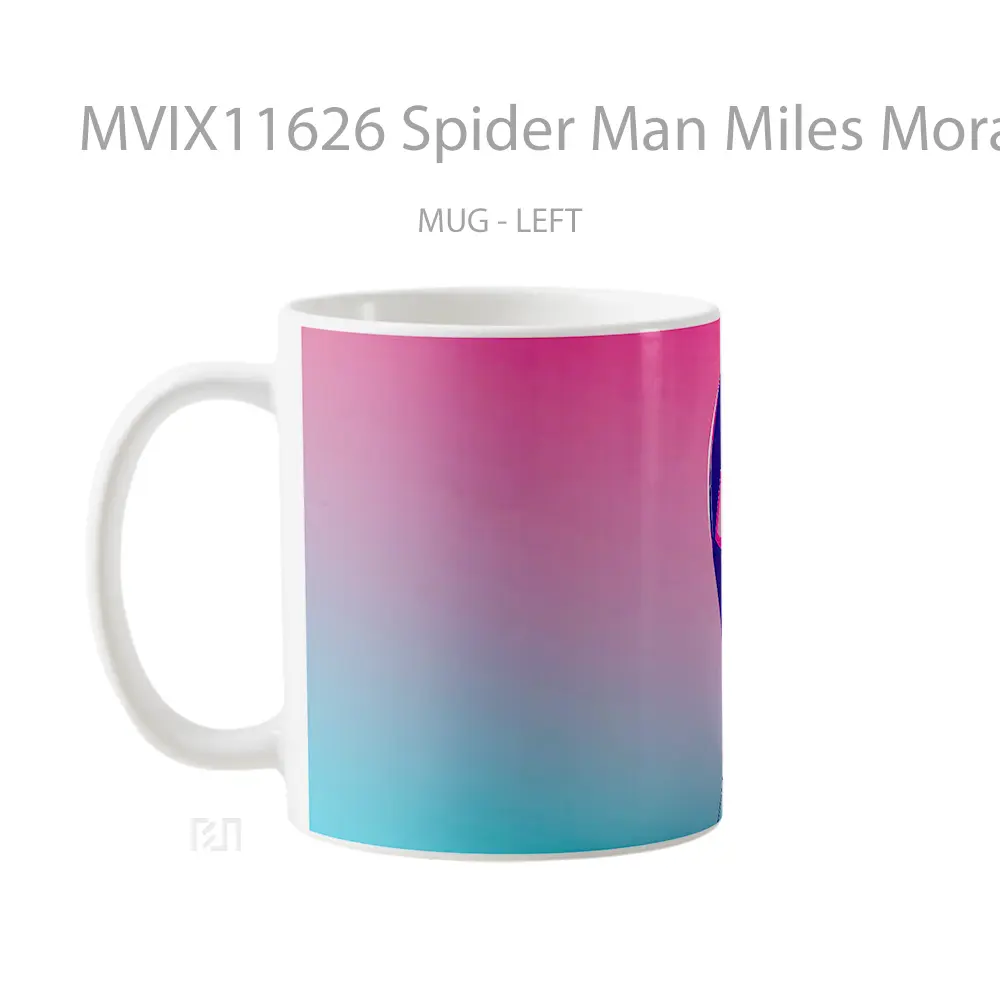 Mug Spider Man Miles Morales Gradient Neon Hadiah Lucu dan Menarik - All-side / Desain