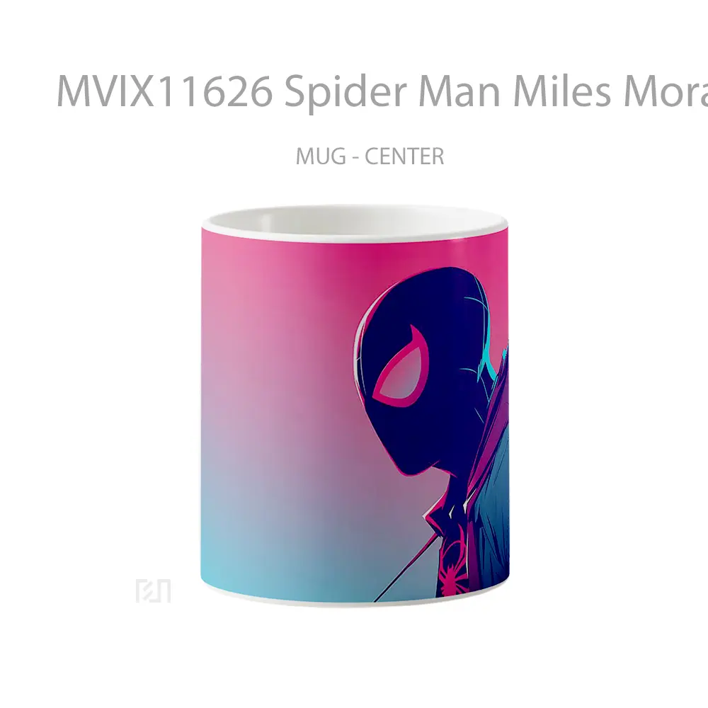 Mug Spider Man Miles Morales Gradient Neon Hadiah Lucu dan Menarik