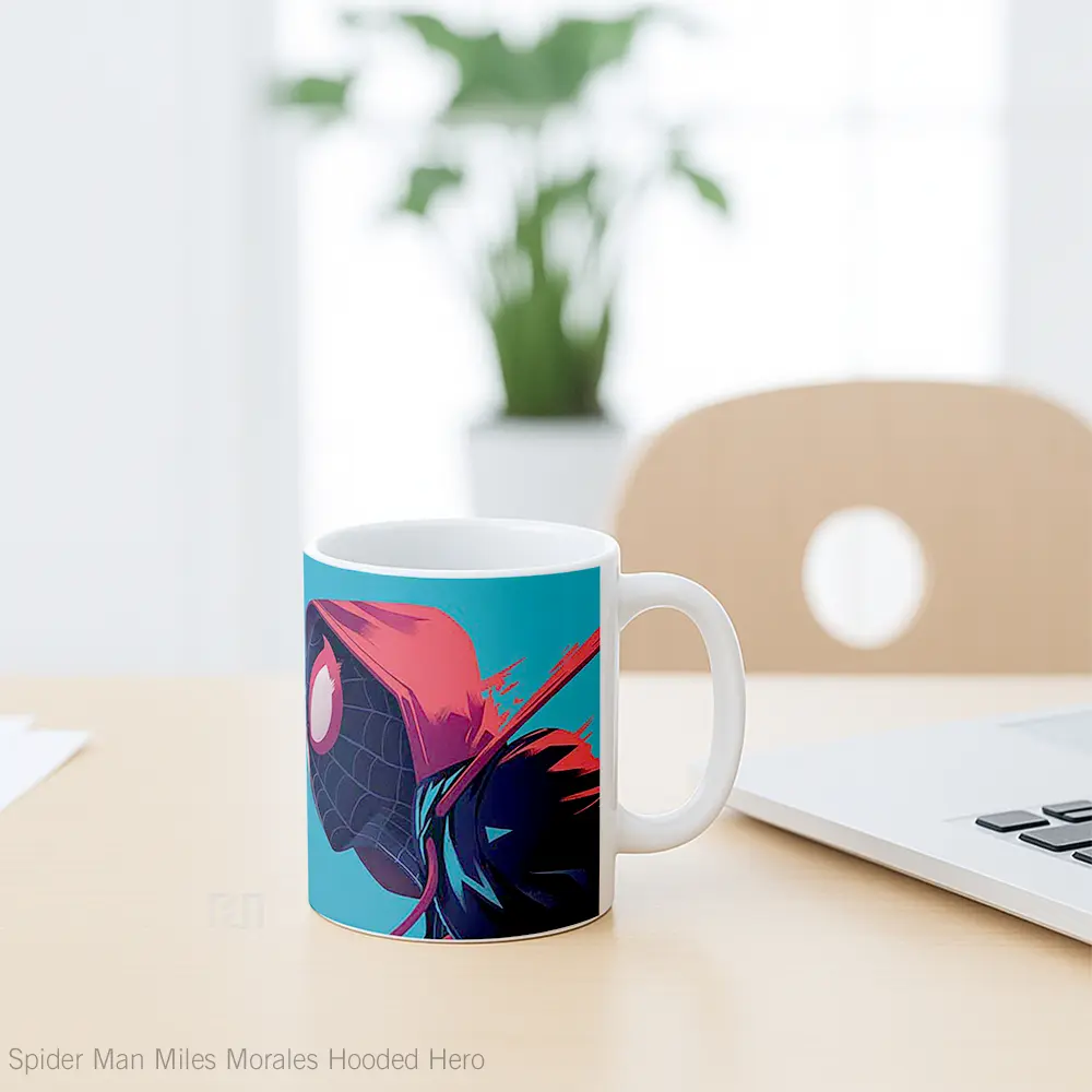 Mug Spider Man Miles Morales Hooded Hero Koleksi Mug Karakter Jepang - All-side / Desain